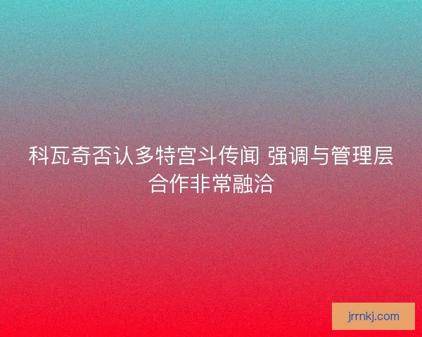 科瓦奇否认多特宫斗传闻 强调与管理层合作非常融洽